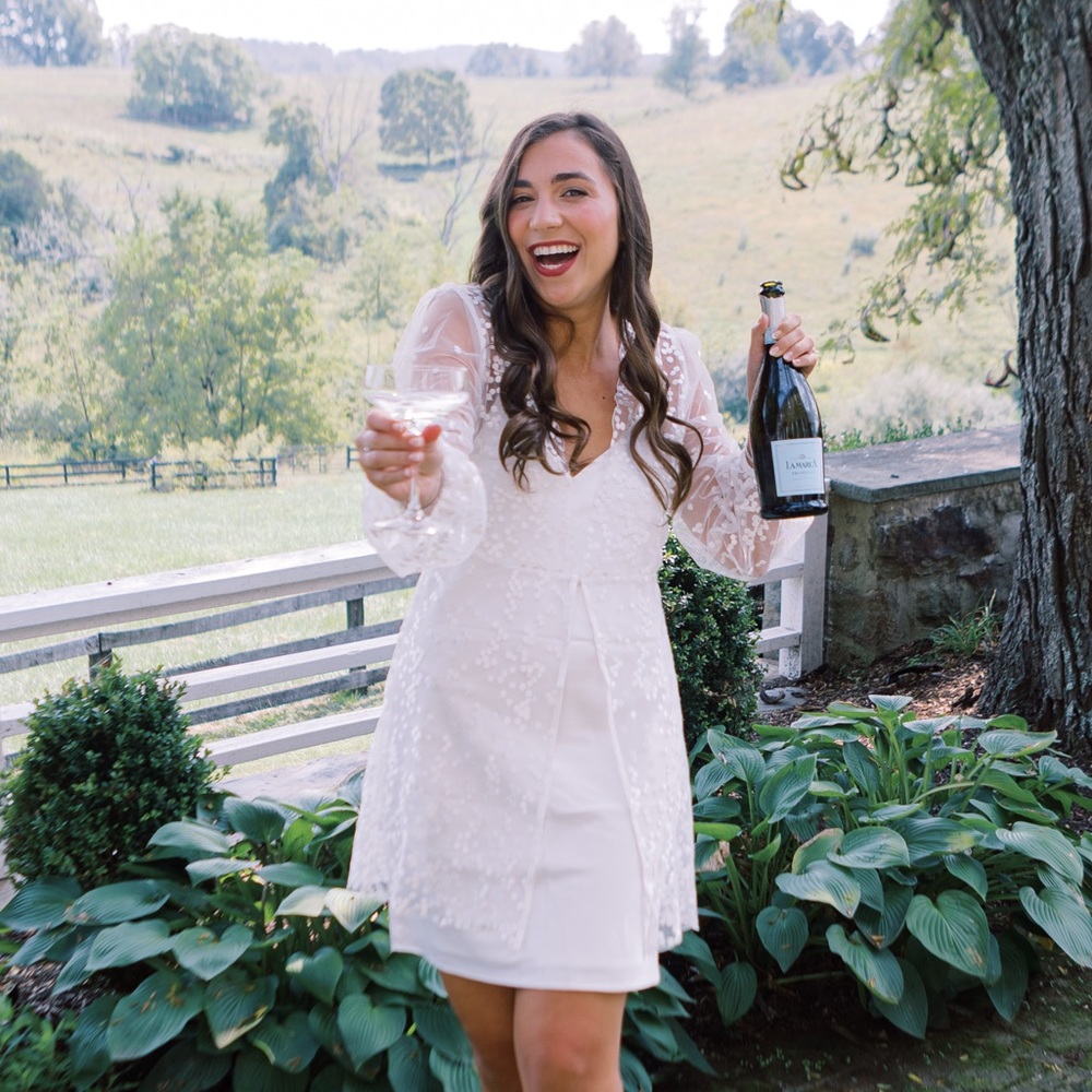 Lerose White bridal robe and slip dress